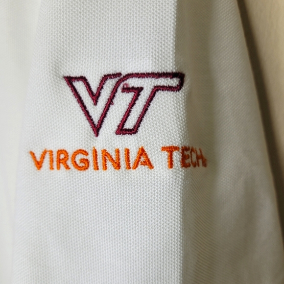 Cutter & Buck Virginia Tech VT 150 Polo Shirt L White Embroidered Hokies S/S - Picture 4 of 9
